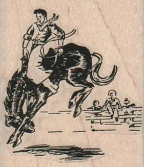 Cowboy On Bucking Horse 2 x 2 1/4-0