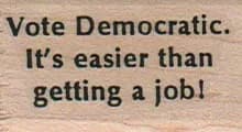 Vote Democratic 1 x 1 1/2-0