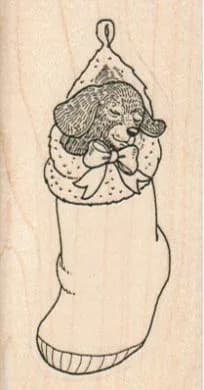 Puppy In Stocking 1 1/2 x 2 3/4-0
