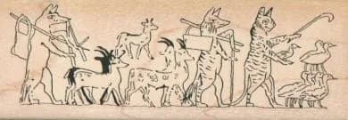 Egyptian Cat Scene 1 3/4 x 4 3/4-0