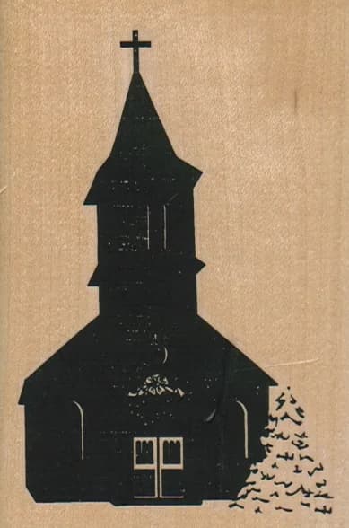 Church In Winter 2 3/4 x 3 3/4-0