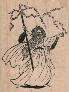 Wizard With Lightning 2 3/4 x 3 1/2-0