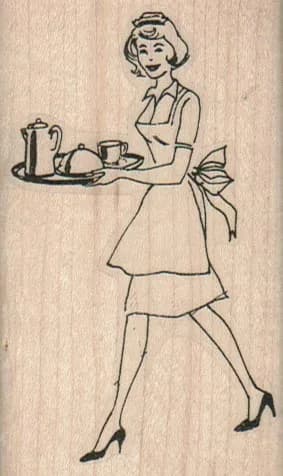 Waitress With Tray 2 x 3 1/4-0