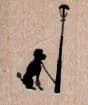 Poodle At Lamppost 3/4 x 3/4-0
