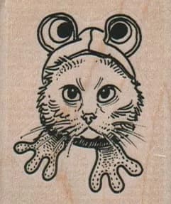 Cat In Frog Costume 1 3/4 x 2-0