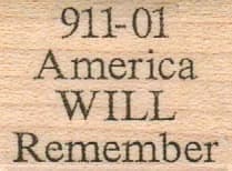 911-01 America WILL Remember 1 x 1 1/4-0