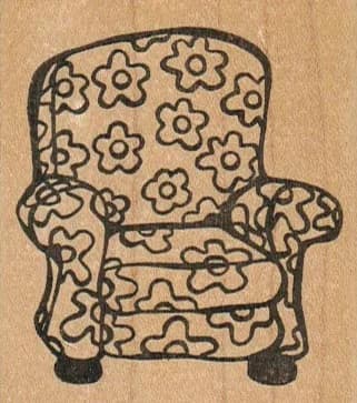 Flowered Chair 2 1/4 x 2 1/2-0