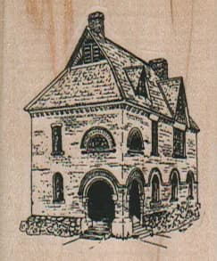 Brick Building Peak Roof 1 3/4 x 2-0