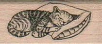 Cat Asleep On Pillow 3/4 x 1 1/2-0