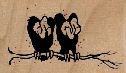 Buzzard Pair on Branch 3 x 1 3/4-0
