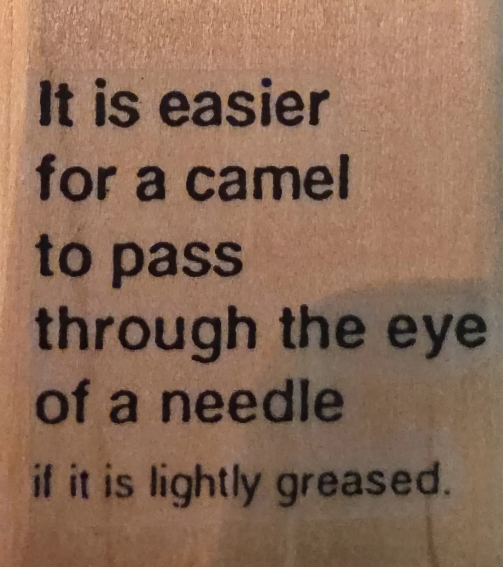 It Is Easier/camel 1 1/2 X 1 1/2