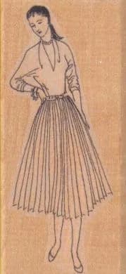 Lady With Pleated Skirt 1 3/4 x 3 1/2-0