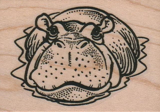 Hippo Submerged In Water 1 3/4 x 2 1/4-0