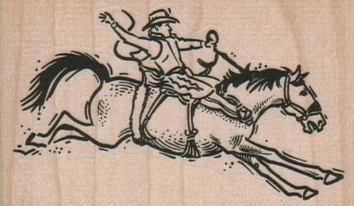Cowboy/Bucking Bronco 3 1/2 x 2-0