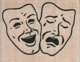 Comedy/Tragedy Masks 2 x 1 1/2-0