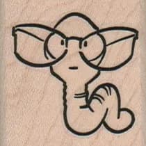 Worm With Big Glasses 1 1/2 x 1 1/2-0