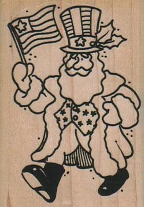 Patriotic Santa 2 x 2 3/4-0
