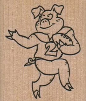 Pig Running With Pigskin 2 x 2 1/4-0
