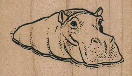 Hippo Half Submerged 3 x 1 3/4-0