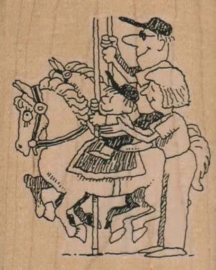 Carousel Riders 3 1/4 x 4-0