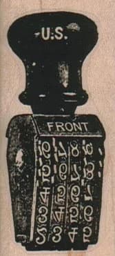 Number Rubber Stamp 1 1/4 x 2 1/2-0