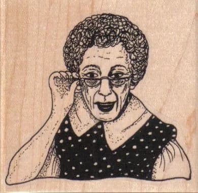 Lady Adjusting Glasses 3 x 2 3/4-0