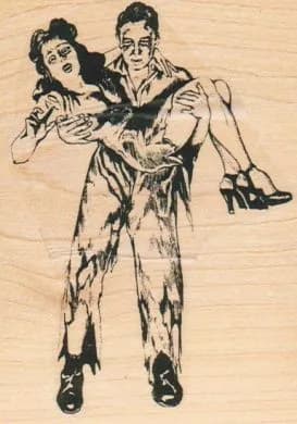 Man Carrying Woman 2 3/4 x 3 3/4-0