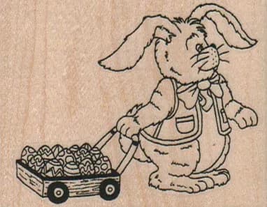 Bunny With Cart Of Eggs 2 3/4 x 2-0