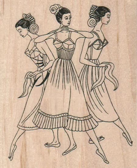 Three Ladies 3 1/4 x 3 3/4-0