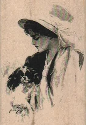 Hat Lady With Dog Photo/ATC 2 x 2 3/4-0