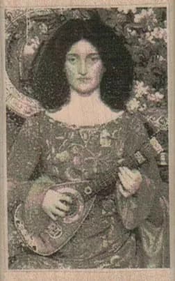 Lady With Mandolin 1 3/4 x 2 3/4-0