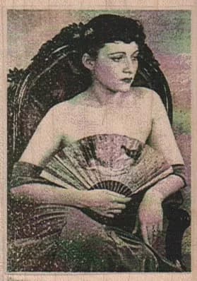 Lady With Fan 2 x 2 3/4-0