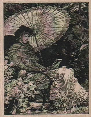 Sitting Lady With Umbrella 2 1/4 x 2 3/4-0