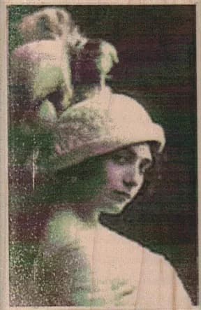 Lady In Feathered Hat 2 x 3-0