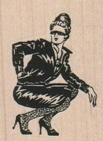 Leather Lady Squatting 1 3/4 x 2-0