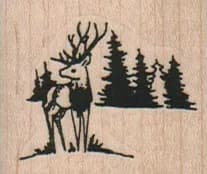 Deer And Trees 1 1/2 x 1 1/4-0