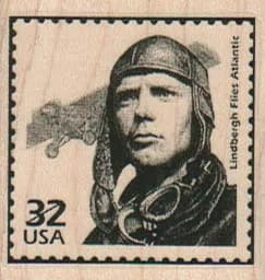 Lindbergh Postage Stamp 1 3/4 x 1 3/4-0