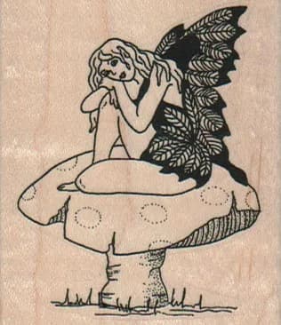 Fairy On Mushroom 2 1/4 x 2 1/2-0