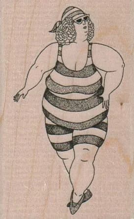 Striped Swimsuit Lady 2 x 3-0