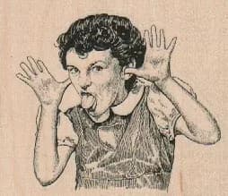 Girl Making Face 2 3/4 x 2 1/4-0
