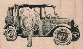 Elephant In Car 3 x 1 3/4-0