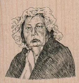 Grim Faced Lady 2 3/4 x 2 3/4-0