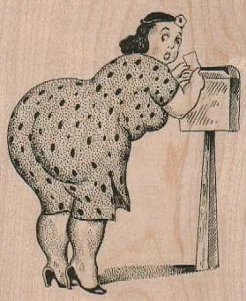 Lady Mailing Letter 3 x 3 1/2-0