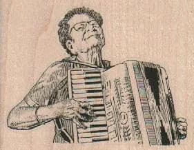 Lady Playing Accordion 3 x 2 14-0