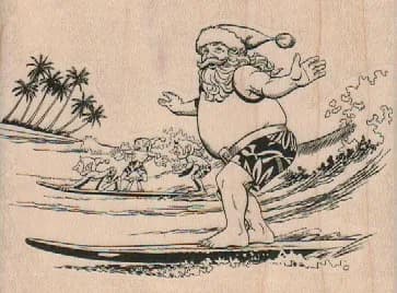 Surfing Santa 3 3/4 x 2 3/4-0