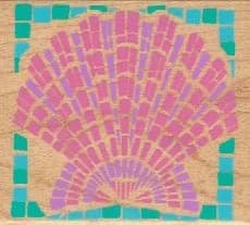 Rubber Stampede A852E Scallop Shell Mosaic 2 x 2 1/2-0
