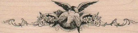 Fancy Emblem With Birds 1 1/2 x 5-0