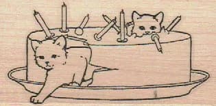 Cat Birthday Cake 1 3/4 x 3 1/4-0