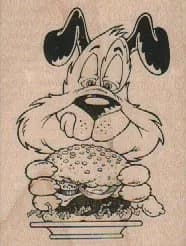 Dog With Burger 2 x 2 1/2-0