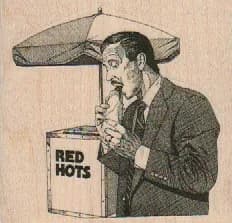 Man Eating HotDog 2 1/2 x 2 1/4-0
